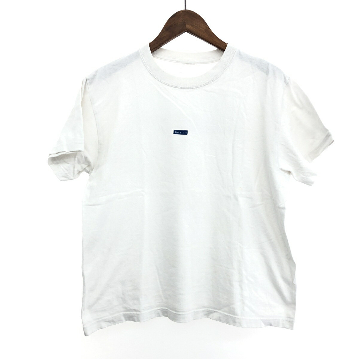 Sacai Fragment Men's Short Sleeve Box Logo TShirt White Used Sacai Fragment Men's Short Sleeve Box Logo TShirt White Used