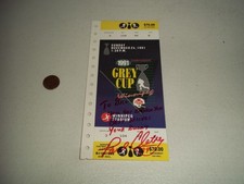 1991 CFL FOOTBALL GREY CUP TICKET STUB AUTOGRAPH SIGNED