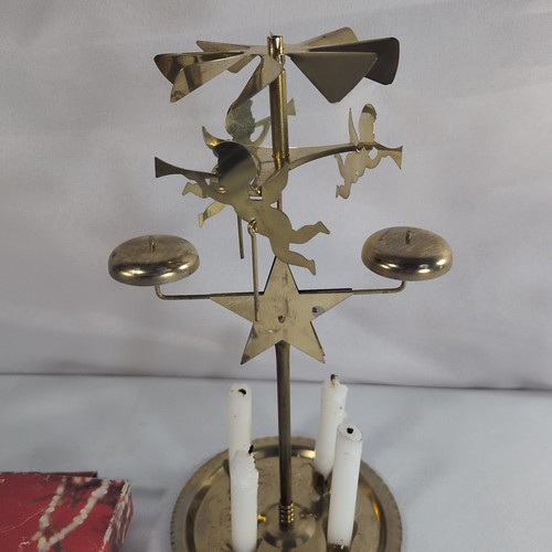 Swedish Angel Chimes Vintage Gold Candle Holder Party 2-in-1 Clown Horses READ - Picture 12 of 14