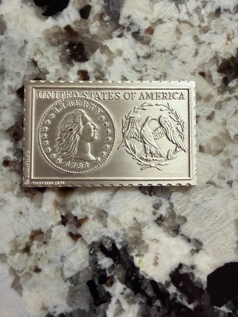 1794 UNITED STATES US FLOWING HAIR NUMISTAMP 1/2 DIME MEDAL MORT REED #1382