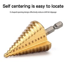 1X Large HSS Steel Step Cone Drill Titanium Bit Hole Cutter 5-35mm wood plastic