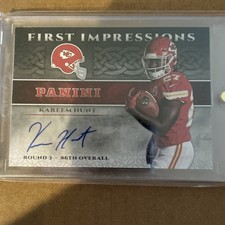 KAREEM HUNT 2017 PANINI FIRST IMPRESSIONS CHIEFS ROOKIE AUTO RC