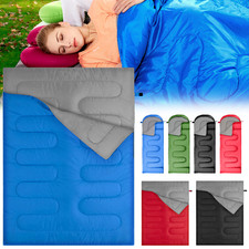Double Sleeping Bag 4 Seasons Lightweight Camping Bag w/2 Pillows & Carrying Bag