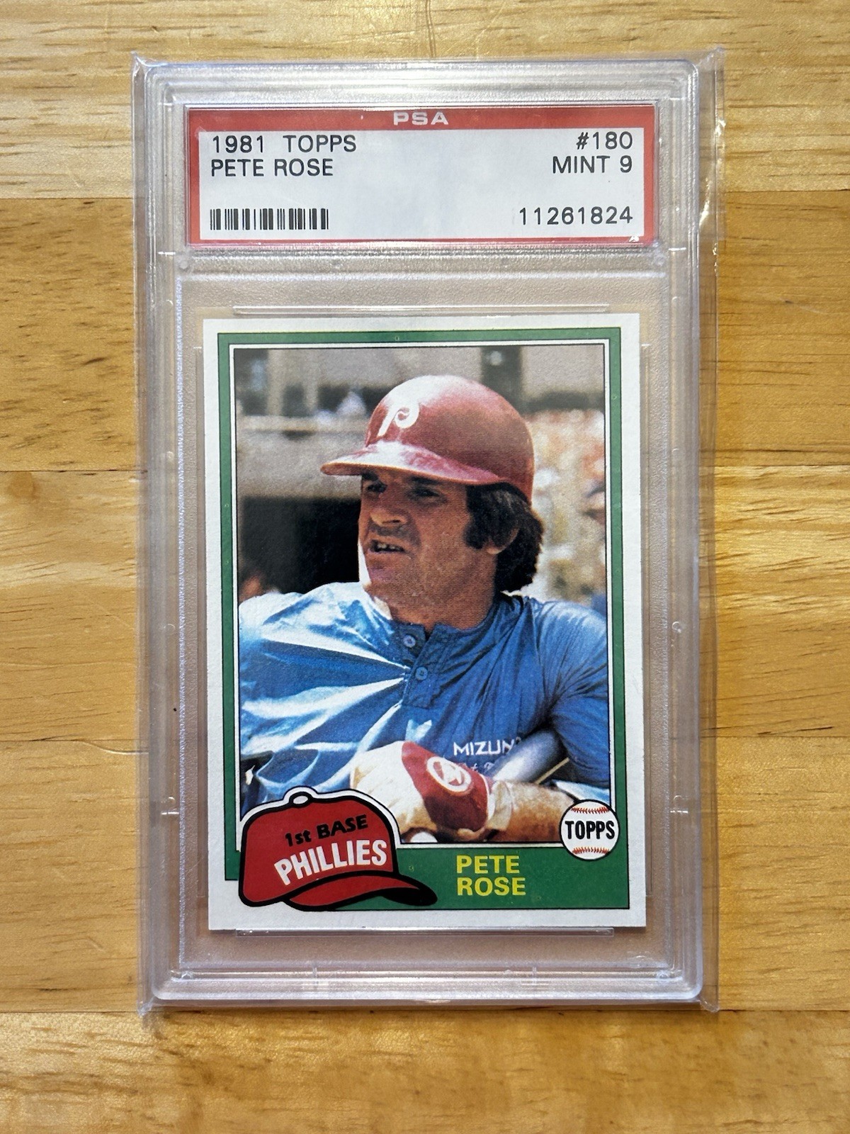 1981 Topps Pete Rose PSA Graded MINT 9 Philadelphia Phillies #180