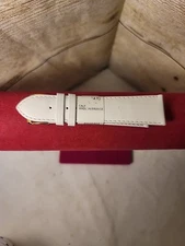 ZRC Aero Comfort Made in France White Grain 24mm Watch Band Gold Tone Buckle