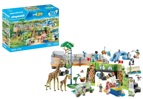 PLAYMOBIL MyLife 71600 Big Zoo, extensive Zoo Set with 16 native and exotic