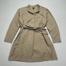 Women’s Gap Long Sleeve Utility Mini Dress Khaki With Belt And Pockets Size S