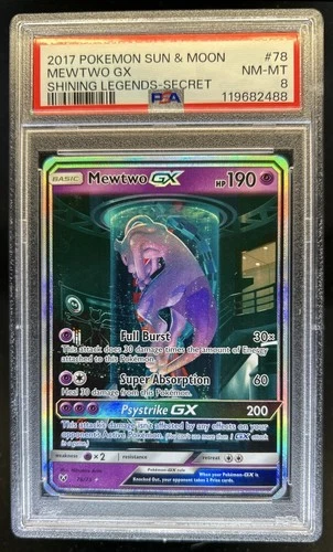 2017 Pokemon Shining Legends Mewtwo #78/73 PSA 8