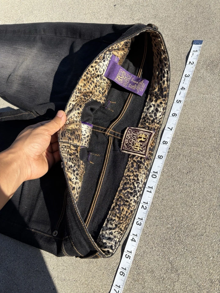 Pantalones de mezclilla para mujer Y2k ricos y ajustados lavados oscuros talla 30x29 hechos en EE. UU. Foto 3 de 4