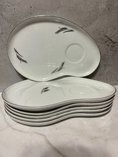 Vintage Fukagawa Arita Hand Painted Cocktail Snack Plates lot of 6 