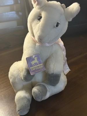 Vintage Carousel by Guy Plush Goat - 1983 Tag - White - 22'' - Rare - Excellent 