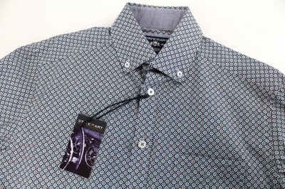 STATE OF ART Herren Hemd S aufgesetzte Tasche Freizeit geometrisches Muster Button-Down *