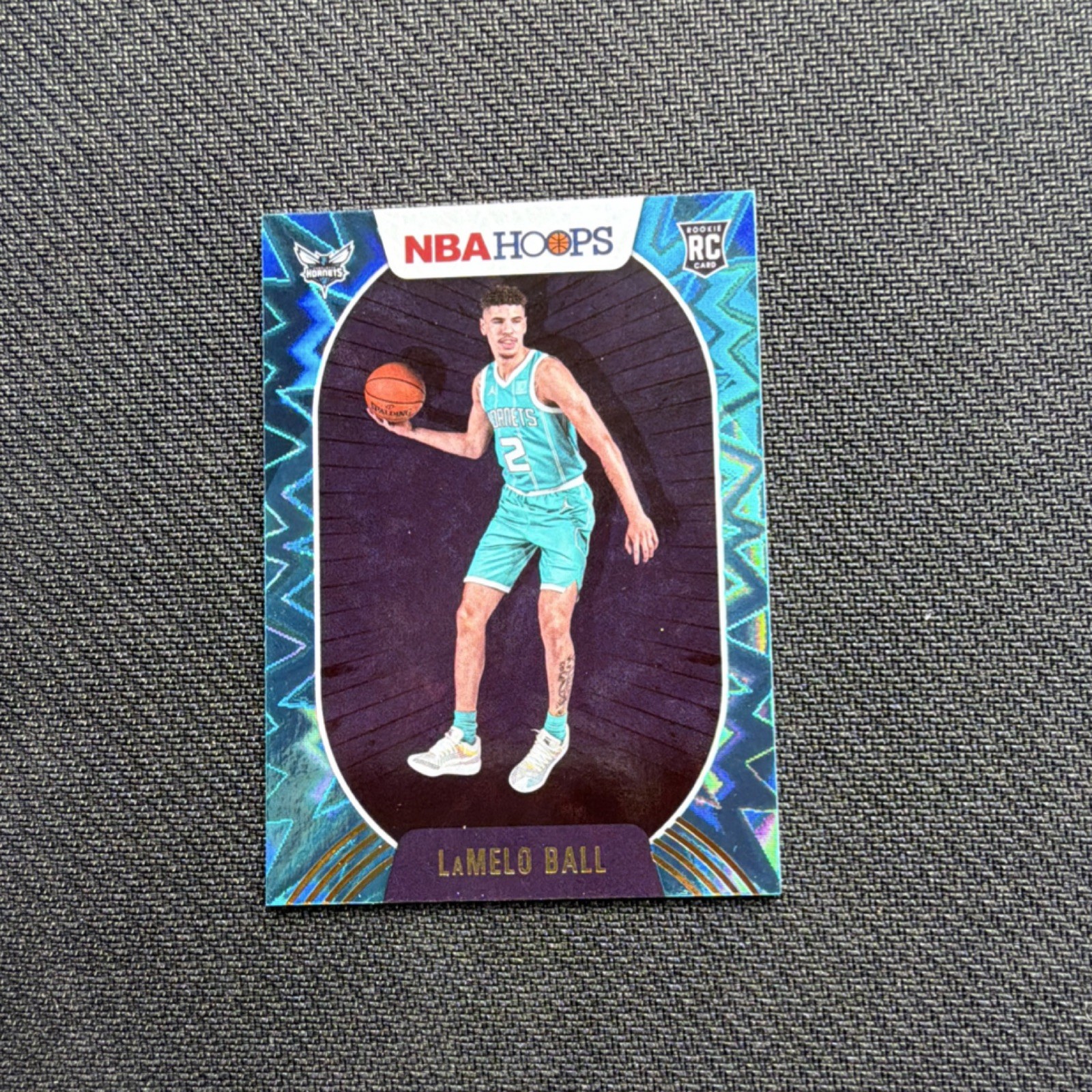 2020-21 Lamelo Ball Panini NBA Hoops Teal Explosion Rookie #223 Hornets