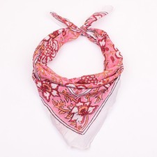 Boho Bandana Scarf 1 PC Hand Block Print Cotton Head Wrap 21x21" Neck Accessor