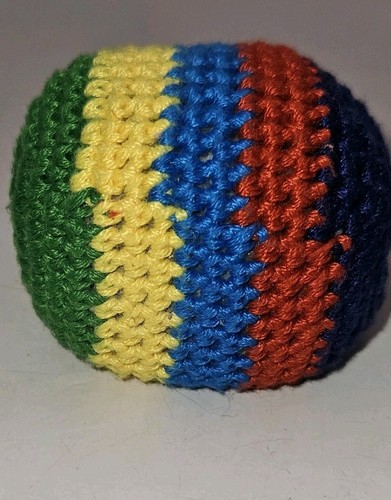 Vintage Hacky Sack Handarbeit Fußsack Häkelspiel 90er Retro Top Zustand - Bild 4 von 7