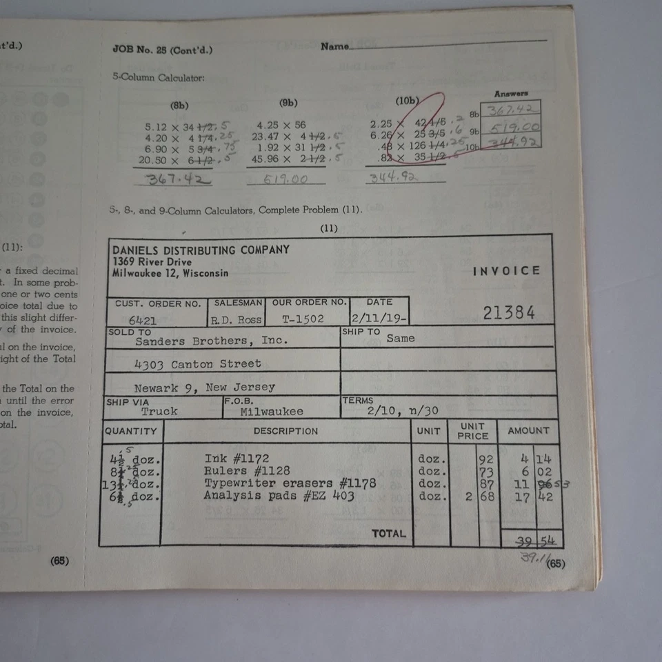 Key Driven Calculator Course Manual,1962, Agnew and Pasewark - Image 4 of 4