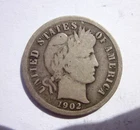 1902-S BARBER DIME 10C SILVER PHILADELPHIA MINT NICE RARE DATE COLLECTOR COIN