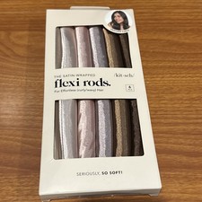 Box Of 6 Kitsch Jumbo Flexi Rods Satin Wrapped For Curly/Wavy Hair