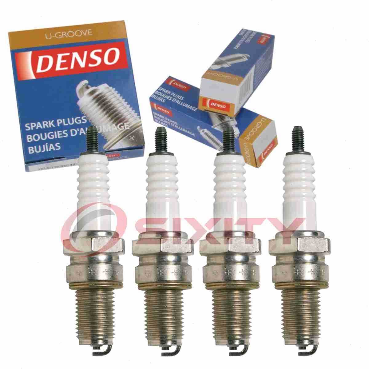 4 pc DENSO 4116 Standard U-Groove Spark Plugs for X27ESR-U 3437 Ignition vu