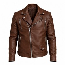 Chaquetas de cuero genuino de la mejor calidad para hombre estilo motociclista informal y formal