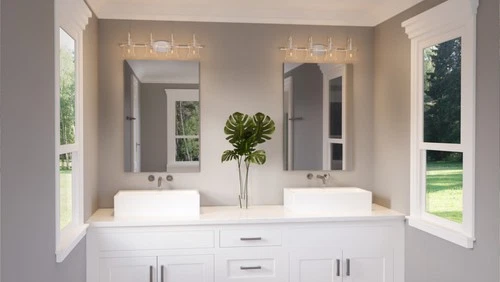 Quoizel DNY8604 Nickel Danbury 4-Light 32"W Bathroom Vanity Light - Picture 3 of 10