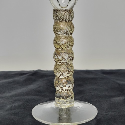 Set of 3 Union Street Glass Enos Champagne Flutes Silver Textured Ball Stem - Picture 4 of 8