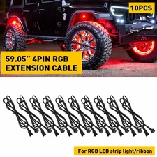10PCS 4 Pin Extension Wire Cable Connector For RGB LED Strip Rock Lights Glow US