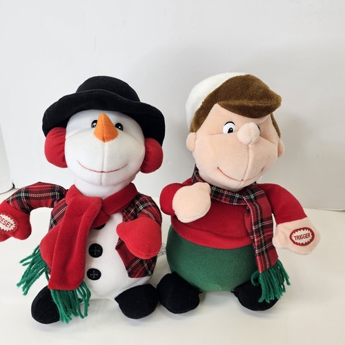 Avon Kids Sing-Along Snow Pals Plush Set Christmas Talking Snowman & Boy tested - Picture 2 of 8