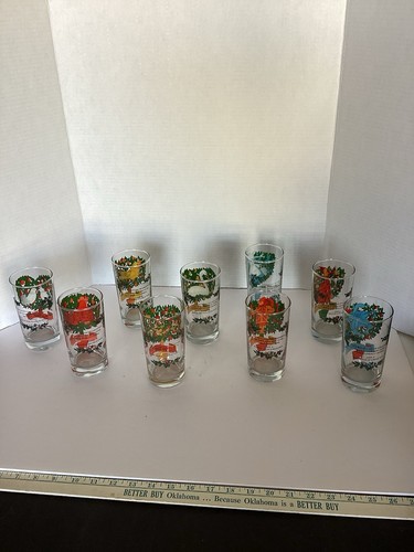 Vintage Twelve Days of Christmas MCM American Glass Indiana glass Set Of NINE - Picture 7 of 10