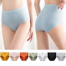 3 Pc High Waist Panties Women Plus Size Briefs Breathable Soft Lingerie