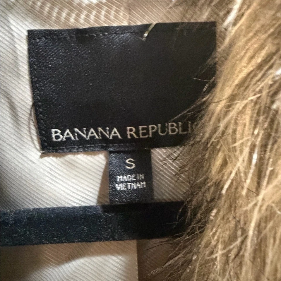 Colete de pele sintética Banana Republic bronzeado tamanho pequeno novo sem etiquetas - Imagem 2 de 3