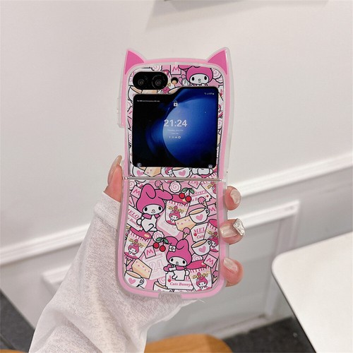 For Samsung Galaxy Z Flip 7 6 5 4 3 Cute Cartoon Pattern Chain Phone Case Cover - Picture 15 of 24