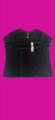 St. John's Bay Black Essential Short Sleeve Tee 3X nwt witchy goth minimalist