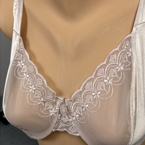 Vintage Sweet Nothings Savvy Maidenform Bra 38D Sheer Front Satin Sides 3729 - 第 3/10 張圖片