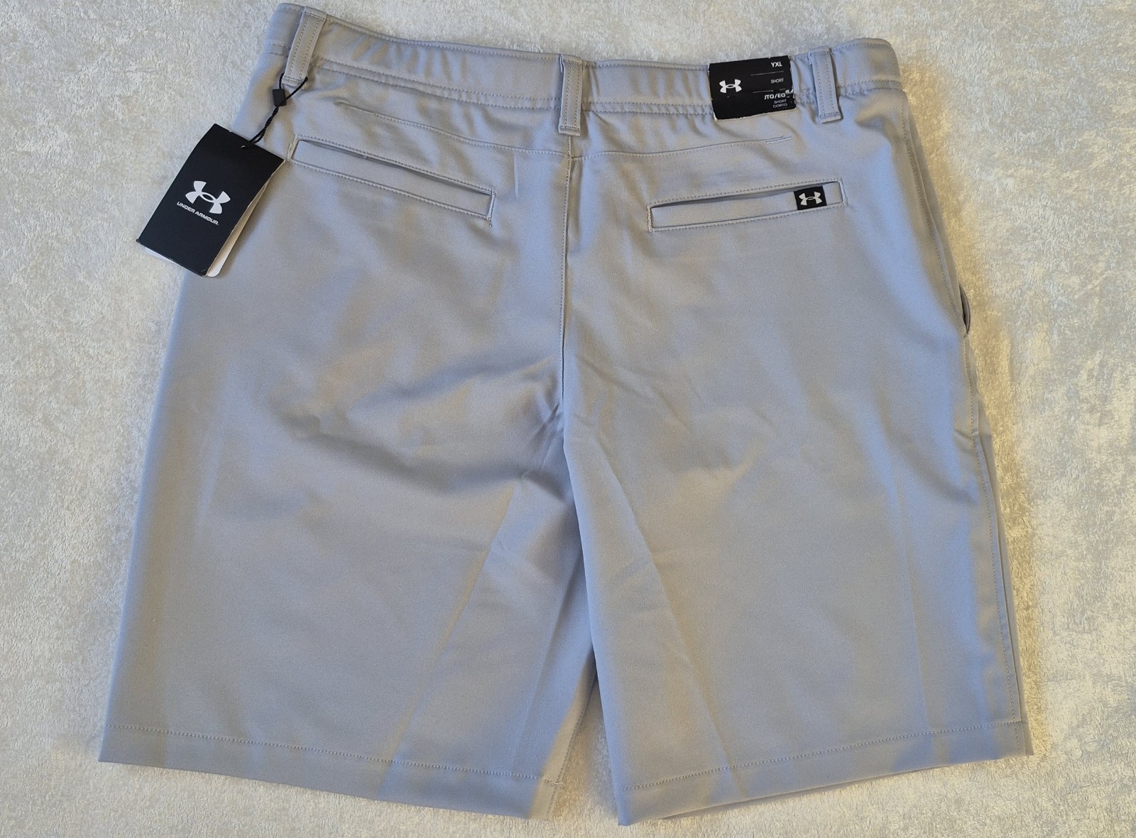 Under Armour Boys' Gray Golf Chino Shorts YXL 100% Polyester Regular Fit Pockets thumbnail 6