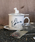Creative Co-Op Dog Tea Cup Set Cup Lid Saucer Infuser Retired Design