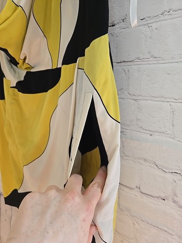 diane von furstenberg ärmelloses Seidenkleid S Z0 bunt Faux Wickel geometrisch - Bild 5 von 7