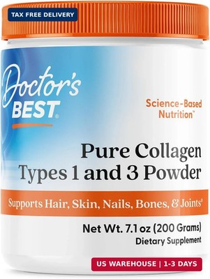 Doctor's Best Pure Collagen Powder, for Women & Men, 7.1 oz