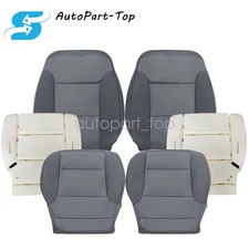 Driver / Passenger Bottom / Top Seat Cover Gray / Foam For 2015-2019 GMC Sierra
