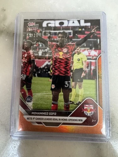 Orange Foil 5/25 2025 Topps NOW Mohammed Sofo RC #7 Rookie New York Red Bulls