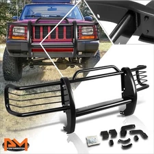 For 84-01 Jeep Cherokee XJ SUV Bumper Brush Grille Guard Protector Coated Black
