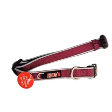 KONG Brand Med Dog Collar, Padded & Reflective,14 to 20in Neck, Maroon/Dark Pink
