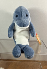 Ty Beanie Baby Echo the Dolphin with Waves Tag Oddity Retired PVC Pellets 1996