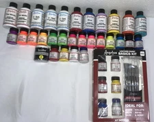 Angelus Acrylic Leather Paint Shoe Sneaker Paint 4 Oz, 1Oz, Basic kit Lot 31 New