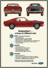 1969 Ford Mustang Mach 1 Horse Of A Different Color Poster 24x36