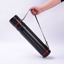 Drawing Tube Extendable Telescoping Poster Storage Strap Plastic Black Carry UK
