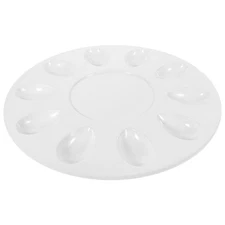 Egg Platter for Deviled Eggs Shatterproof Tray Holder with Handle Serving Plate