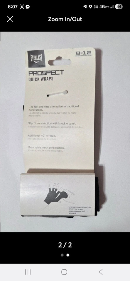 Everlast Prospect Quick Wraps Size L/XL Ages 8-12 New - Image 2 of 2