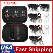100pcs Pin Ejector Wire Kit Extractor Connector Puller Car Terminal Removal Tool