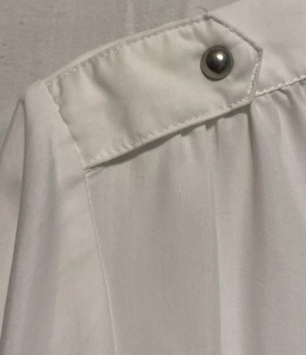 Chicos Size 2 Modal White Shirt Top Blouse Women Stylish Cut Modern - Picture 4 of 8